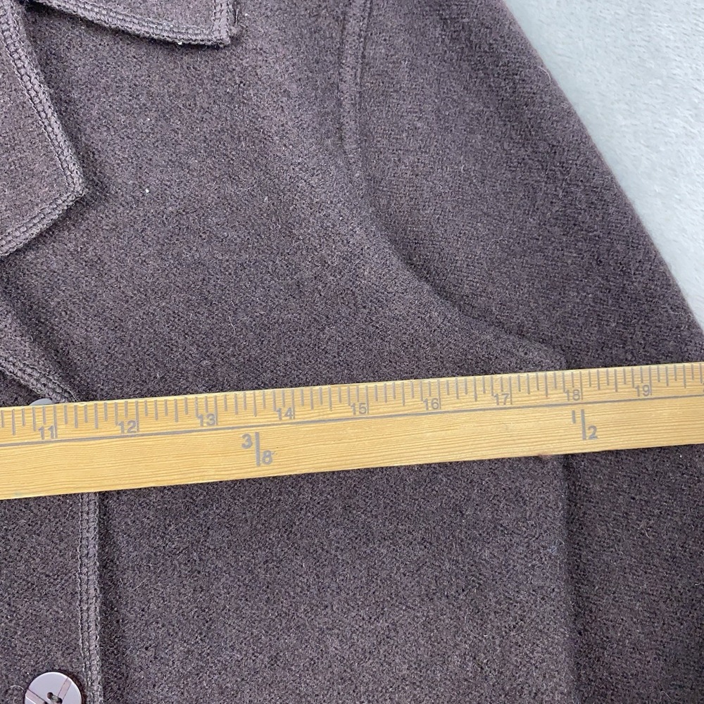 NWT Petite Sophisticate Double Breasted Wool Jacket Women's 3 Brown Quiet Luxury - Picture 5 of 8
